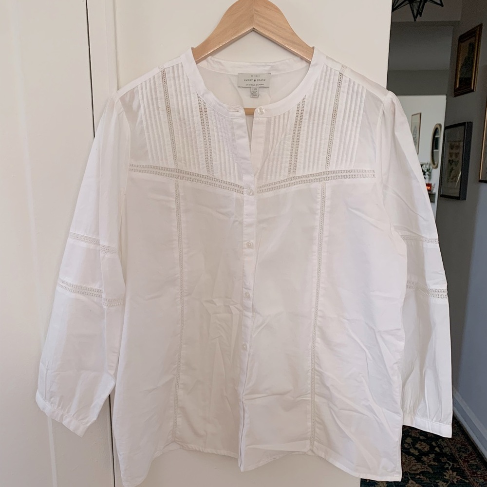 Lucky Brand 3/4 sleeve Peasant Top